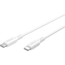 USB-C 2.0 til USB-C lade- og datakabel, silikone, hvid, 1,5m