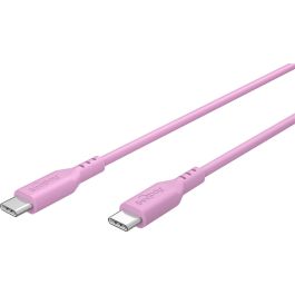 USB-C 2.0 til USB-C lade- og datakabel, silikone, pink, 1,5m