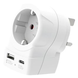 Skross Rejsestik Europa til UK inkl. USB PD (1x USB-A/1x USB-C)