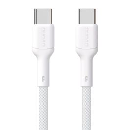Dudao L9C USB-C 2.0 til USB-C lade- og datakabel, tekstil, hvid, 1m