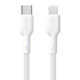Dudao L9X USB-C 2.0 til Lightning lade- og datakabel, tekstil, hvid, 2m