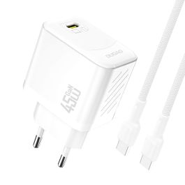 Dudao A28C USB-C GaN oplader 45W PD inkl. USB-C kabel - Hvid
