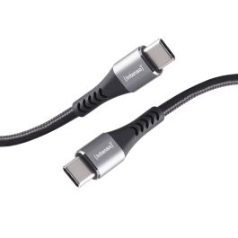 Intenso USB-C 3.0 til USB-C lade- og datakabel, tekstil, sort, 1,5m