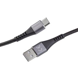 Intenso USB-A 3.0 til USB-C lade- og datakabel, tekstil, sort, 1,5m