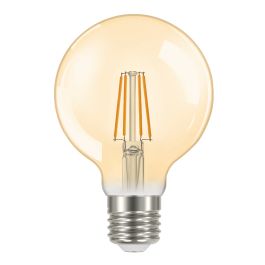 Energizer E27 LED glødepære GOLD, G80, 5W (500lm), 2200K, Varm hvid, Dæmpbar