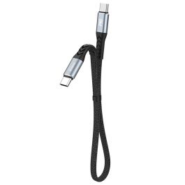 Dudao L10C USB-C 2.0 til USB-C lade- og datakabel, 100W, tekstil, sort, 0,23m