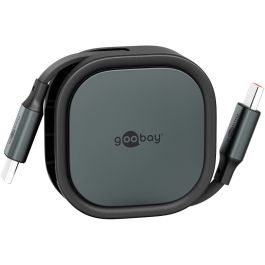 Goobay selvoptrækkeligt USB-C kabel, 1m - Sort