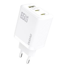 Dudao A29 multiport GaN oplader 65W PD/QC (2xUSB-C/1xUSB-A) - Hvid