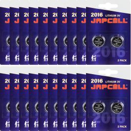 Japcell Lithium CR2016 batterier - 40 stk. (20 x 2 stk.)