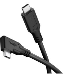 USB-C 4.0 til USB-C lade- og datakabel, 40Gbit/s, Vinklet, sort, 2m
