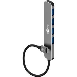 4-port USB-C 3.2 Hub (4xUSB-A) alu, 0,1 m