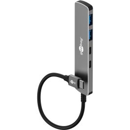 4-port USB-C 3.2 Hub (2xUSB-A/2xUSB-C) alu, 0,1 m