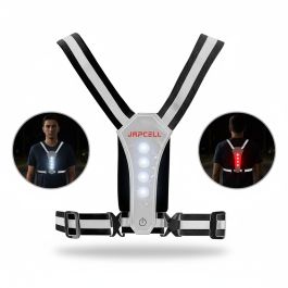 Refleksvest med LED-lys og mobillomme