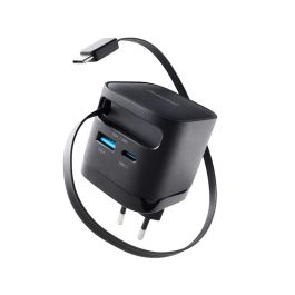 Intenso USB-C/USB-A Multiport GaN lader 65W m/ USB-C kabel - Sort