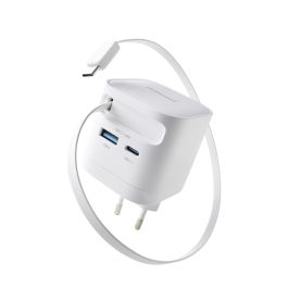 Intenso USB-C/USB-A Multiport GaN lader 65W m/ USB-C kabel - Hvid