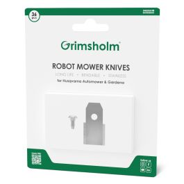 36 knive til Husqvarna Automower, Gardena, McCulloch - rustfri stål inkl. skruer