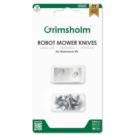 12 knive til Robomow RK - rustfri stål inkl. skruer