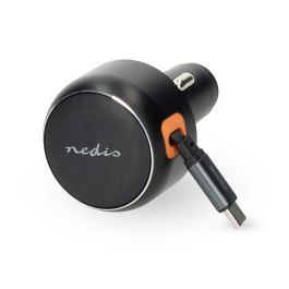 Nedis 30W USB-C biloplader med udtrækkeligt kabel