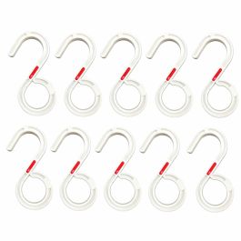 10 stk. solid S-kroge til LED-strip, lyskæder og kabler