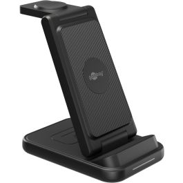 Goobay foldbar 3-i-1 trådløs oplader, 15W - Sort
