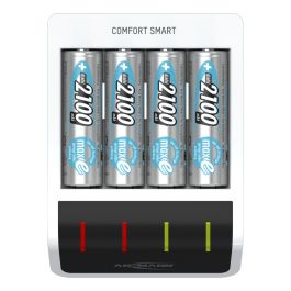 Ansmann Comfort Smart Hurtigoplader med USB-indgang til AA/AAA Inkl. 4 stk. AA 2100mAh batterier