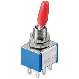 Miniature toggle switch - 2x ON-ON, med lodning pins