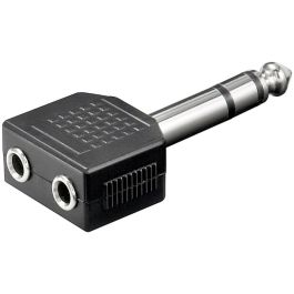 Audio adapter 6,35mm han (3-pin, stereo) til 2x 3,5mm hun (3-pin, stereo)