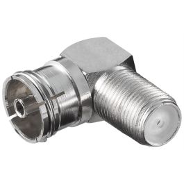 vinkel Adapter: F hun - koxial hun 90° - Zink