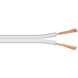 Højttalerkabel hvid CCA 100m - 2 x 0.75mm²