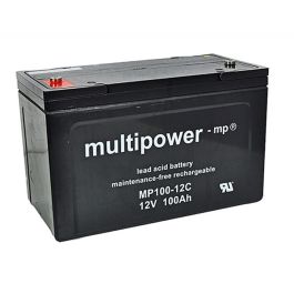 Multipower 12V - 100Ah, forbrugs batteri til el-drevne køretøjer
