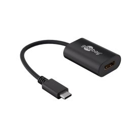 USB-C 3.1 til HDMI hun adapterkabel, sort, 0,2m