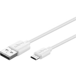USB-A 2.0 til Micro USB lade- og datakabel, hvid, 1m