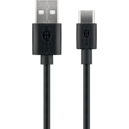 USB-A 2.0 til USB-C lade- og datakabel, sort, 1m