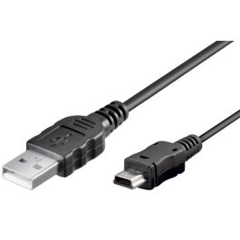 Mini USB lade og datakabel, Sort 1m