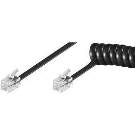 Telefonkabel m/ spiralledning 2x RJ10 (4P4C) - 2m
