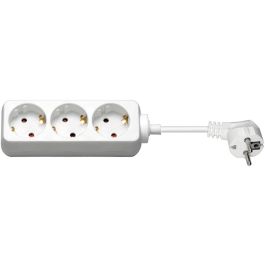 Stikdåse m/ schuko - 3 udtag - 1.5 m, hvid