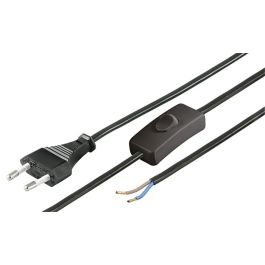 Euro Ledning, sammel selv, med tænd/sluk, 1.5 m, sort