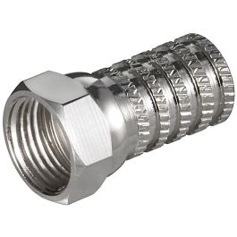 Skrue-på F stik 6,0mm - kobber-nikkel,