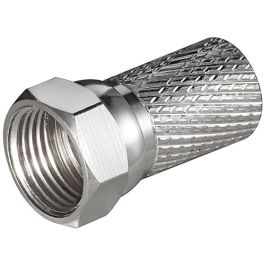 Skrue-på F stik 7,0mm - kobber-nikkel,