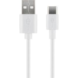 USB-A 2.0 til USB-C lade- og datakabel, hvid, 3m