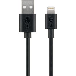 USB-A 2.0 til Lightning lade- og datakabel, MFI, sort, 1m