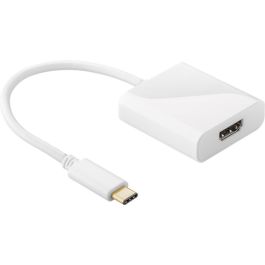 USB-C 3.1 til HDMI Hun adapterkabel, hvid, 0,1m