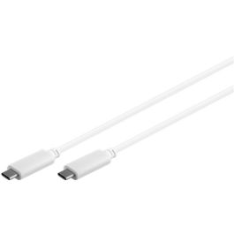 USB-C 3.1 til USB-C lade- og datakabel, hvid, 1m