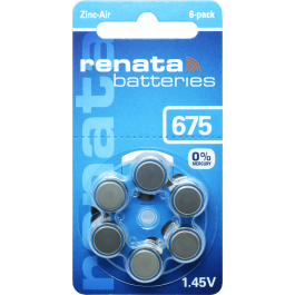 Renata ZA675 (6 stk.) Høreapparatbatterier - 0 % kviksølv
