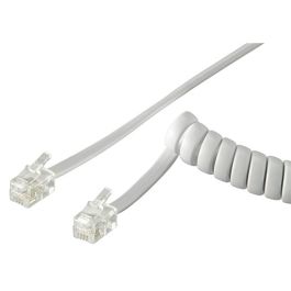 Telefonkabel m/spiralledning CCA RJ10 han (4P4C) - 4m