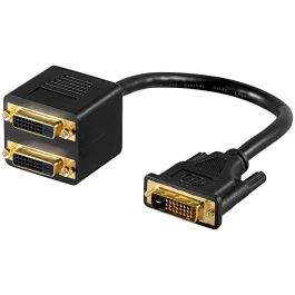 DVI stik > 2x DVI Stik, DVI-D han dobbelt-Link (24+1 pin), sort,