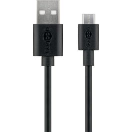 USB-A 2.0 til Micro USB lade- og datakabel, 15W, sort, 1m
