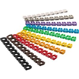 Kabel markeringsklips - Tal 0-9 for kabler med diameter op til 6mm