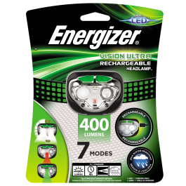 Energizer LED HL Vision Ultra Genopladelig Pandelygte - 400 lumen
