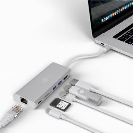 USB-C 3.0 Multiport Adapter og Docking (HDMI/Ethernet/USB-C PD/2x USB/kortlæser) aluiminium, 0,15m
